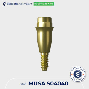 Pilar multi-posición recto estético estrecho anti-rotacional solidario altura 4mm CI hexagonal