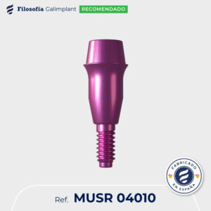Pilar multi-posición recto estético estrecho rotacional altura 1mm CI hexagonal