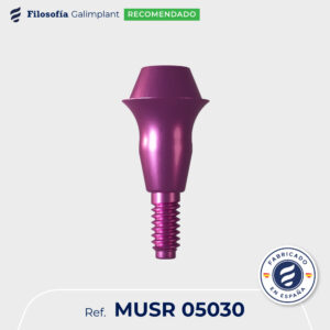 Pilar multi-posición recto estético ancho rotacional altura 3mm CI hexagonal